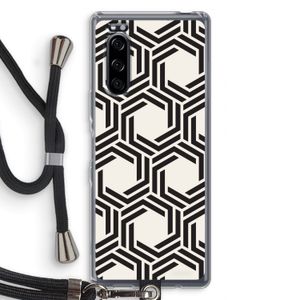 Geometrisch patroon: Sony Xperia 5 Transparant Hoesje met koord