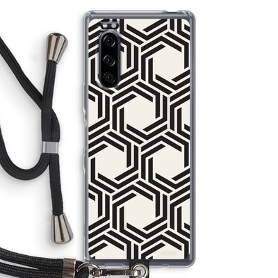 Geometrisch patroon: Sony Xperia 5 Transparant Hoesje met koord
