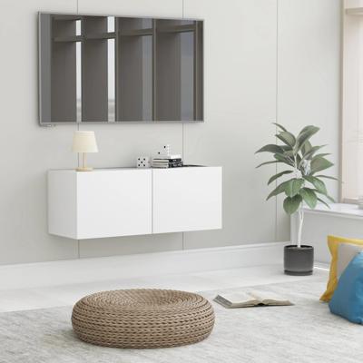 Tv-meubel 80x30x30 cm bewerkt hout wit