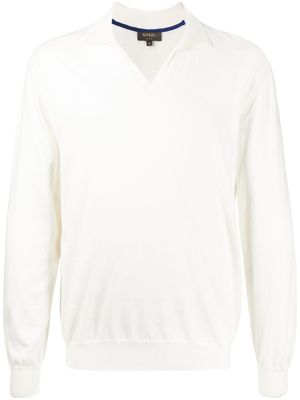 N.Peal pull à col polo - Blanc