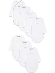 Bonpoint lot de sept bodys à broderies - Blanc