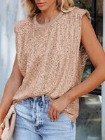 Loose Glitter Casual Tank Top - thumbnail