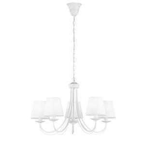 Trio Witte landelijke kroonluchter Cortez 5-lichts 66cm 110600531