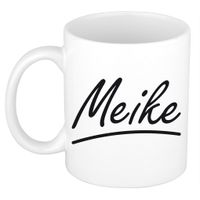 Naam cadeau mok / beker Meike met sierlijke letters 300 ml