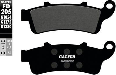 GALFER Brake pad fd205 g1054 organic standard