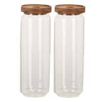 Set van 4x stuks glazen luxe keuken voorraadpot/voorraadbus 1300 ml