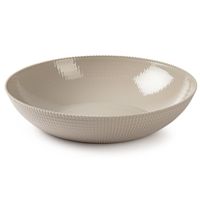 Fruitschaal/saladeschaal/serveerschaal - kunststof - taupe - D30 x H6.5 cm