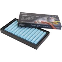 Gallery Oliepastel, L: 7 cm, d 11 mm, dikte 11 mm, turquoise, 12 stuk/ 1 doos