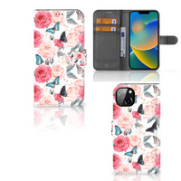 iPhone 14 Plus Hoesje Butterfly Roses - thumbnail