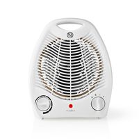 Nedis Ventilatorkachel | 1000 / 2000 W | Instelbare thermostaat | 2 Warmte Standen | Geïntegreerde handgrepen | Omvalpreventie | Wit - HTFA13CWT