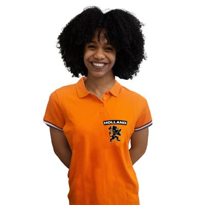 Oranje supporter poloshirt voor dames - oranje - Holland Leeuw - Koningsdag / EK WK