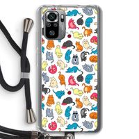 Kleurrijke katten: Xiaomi Redmi Note 10S Transparant Hoesje met koord