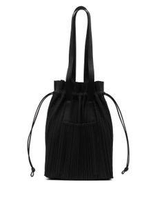 Pleats Please Issey Miyake sac cabas plissé à lien de resserrage - Noir