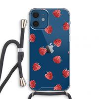 Framboosjes: iPhone 12 mini Transparant Hoesje met koord
