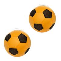 Softbal foam - 2x - voetbal print - oranje - zacht - 50 cm - speelgoed ballen