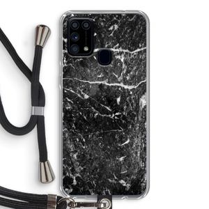 Zwart marmer: Samsung Galaxy M31 Transparant Hoesje met koord