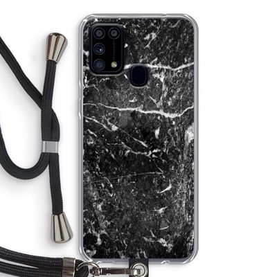 Zwart marmer: Samsung Galaxy M31 Transparant Hoesje met koord
