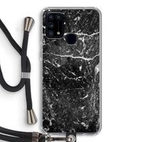 Zwart marmer: Samsung Galaxy M31 Transparant Hoesje met koord