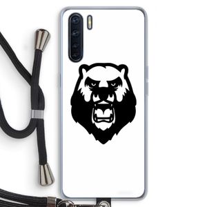Angry Bear (white): Oppo A91 Transparant Hoesje met koord
