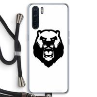 Angry Bear (white): Oppo A91 Transparant Hoesje met koord