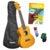 Cascha CUC105S concert ukelele set geel