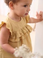 Babyblouse met ruches lichtgeel