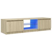 The Living Store TV-meubel Sonoma Eiken - Hifi-kast 140x40x35.5 cm - LED-verlichting