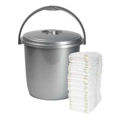 Plasticforte Luiers emmer - zilvergrijs - 15 liter - kunststof - met deksel