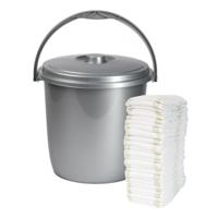 Plasticforte Luiers emmer - zilvergrijs - 15 liter - kunststof - met deksel