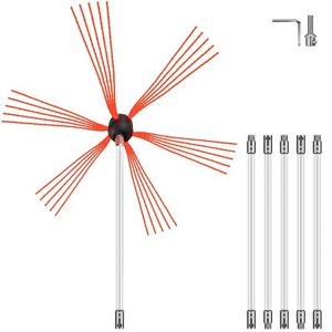 VEVOR Schoorsteen Borstel Staven Witte Lange Schoorsteenveger Borstels Staven 6 m Schoorsteenveger Kit Gemaakt van Nylon met Diverse Accessoires voor Alle Vormen van Metalen of Bakstenen Schoorsteen