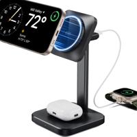 2-in-1 Watch Wireless Charging Set (HaloLock) - Black - US PLUG - thumbnail