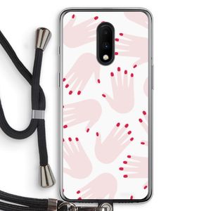 Hands pink: OnePlus 7 Transparant Hoesje met koord