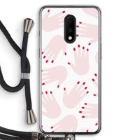 Hands pink: OnePlus 7 Transparant Hoesje met koord