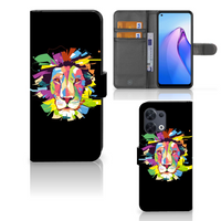 OPPO Reno8 Leuk Hoesje Lion Color - thumbnail