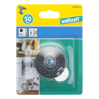 Wolfcraft Draadborstel | 6-kant schacht | Ø50 x 8mm | 1 stuk - 2710000
