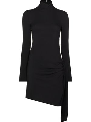 Dolce & Gabbana robe courte froncée à col montant - Noir