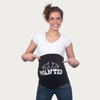 Op en Top Zwanger Zwangerschaps Buikband Wanted Twins Zwart