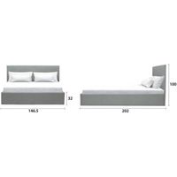 Martin tweepersoons boxspring - lichtgrijs - 202 x 146.5 x 100/32 cm - thumbnail