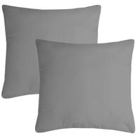Stof Textile sierkussen Nelson - 2x - grijs - 40 x 40 cm - bank kussens - polyester