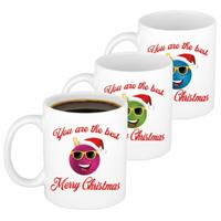 Kerst cadeau mokken - 6x - The Best - werknemers - collega's - team - 300 ml - keramiek