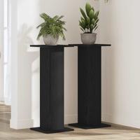 Plantenstandaard 2 pcs Zwart eiken 30 x 30 x 80 cm Bewerkt hout