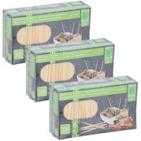 Cocktailprikkers - 3000x stuks - bamboe - hout - 6,5 cm - in doosje - prikkers