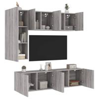 5-delige Tv-wandmeubelset grijs sonoma eikenkleurig 5-delige Tv-wandmeubelset grijs sonoma eikenkleurig