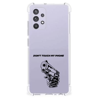 Samsung Galaxy A32 4G | A32 5G Enterprise Editie Anti Shock Case Gun Don't Touch My Phone Samsung Galaxy A32 4G | A32 5G Enterprise Editie Anti Shock Case Gun Don't Touch My Phone