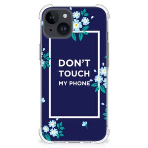 iPhone 15 Anti Shock Case Flowers Blue DTMP