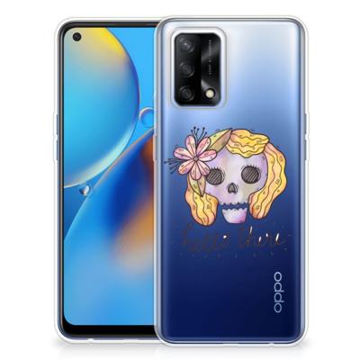 Silicone Back Case OPPO A74 4G Boho Skull Silicone Back Case OPPO A74 4G Boho Skull