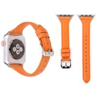 Eenvoudige manier lederen T Type horloge band voor Apple Watch serie 3 & 2 & 1 42mm(Orange)