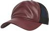 Flexfit FX6606LT Leather Trucker Cap - Maroon/Black - One Size