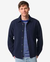 HEMA Herenoverhemd Stef wafel middenblauw (middenblauw)