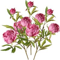Topart Kunstbloem pioenroos Spring Dream - 3x - roze - 73 cm - kunststof steel - decoratie - Kunstbloemen